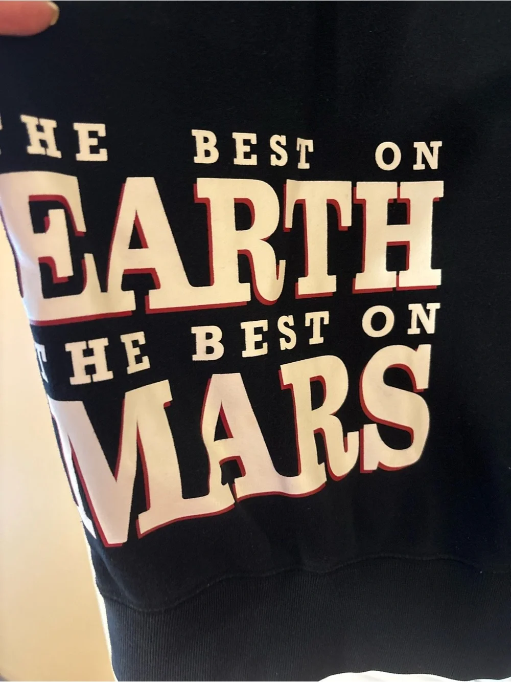 Jordan Earth/Mars Men’s Black Crewneck Sweatshirt with Red Graphic